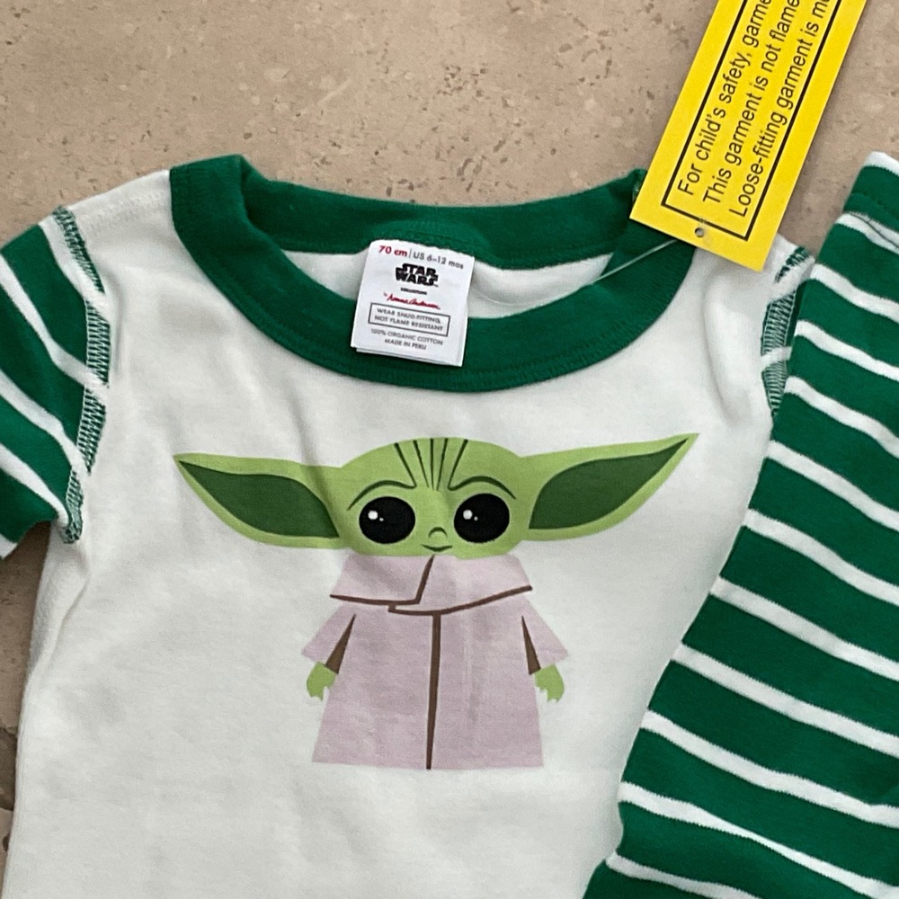 NWT Hanna Andersson Star Wars Size 70 The Child Grogu Baby Pajamas Organic 6-12m - Picture 3 of 6